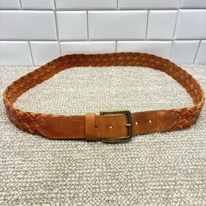 Duluth Trading‎ Co Men's Braided Belt Brown Leather Canvas Men's 44